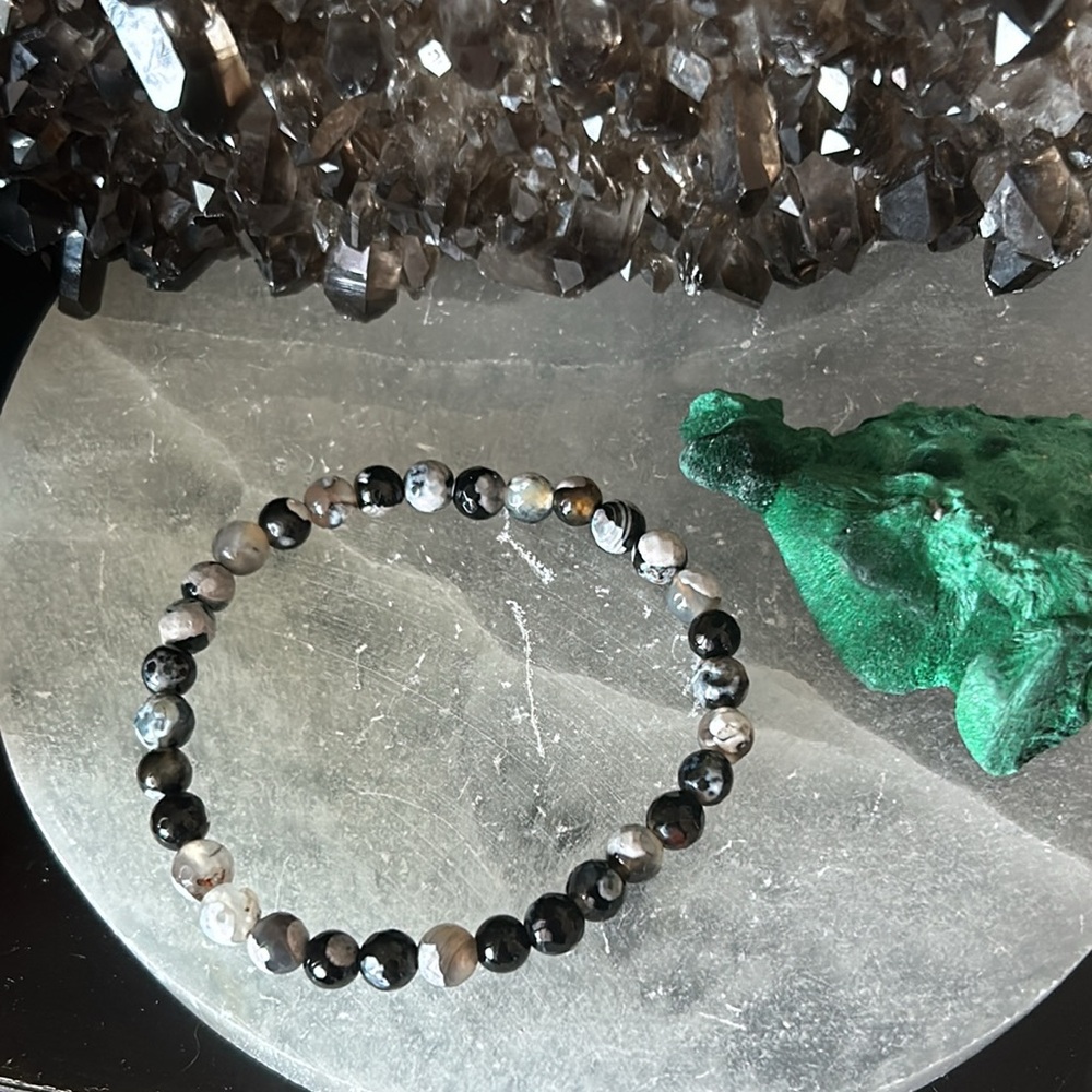 Beautiful Brown Agate genuine beaded bracelet
